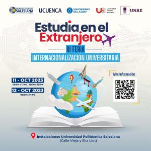 Afiche promocional de la III Feria Internacionalización Universitaria 2023